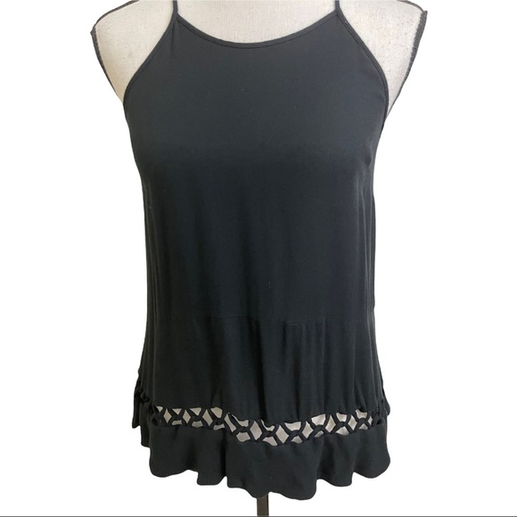 Ella Moss womens blouse Rayon size XS cutout bottom keyhole back sleeveless - Picture 2 of 9